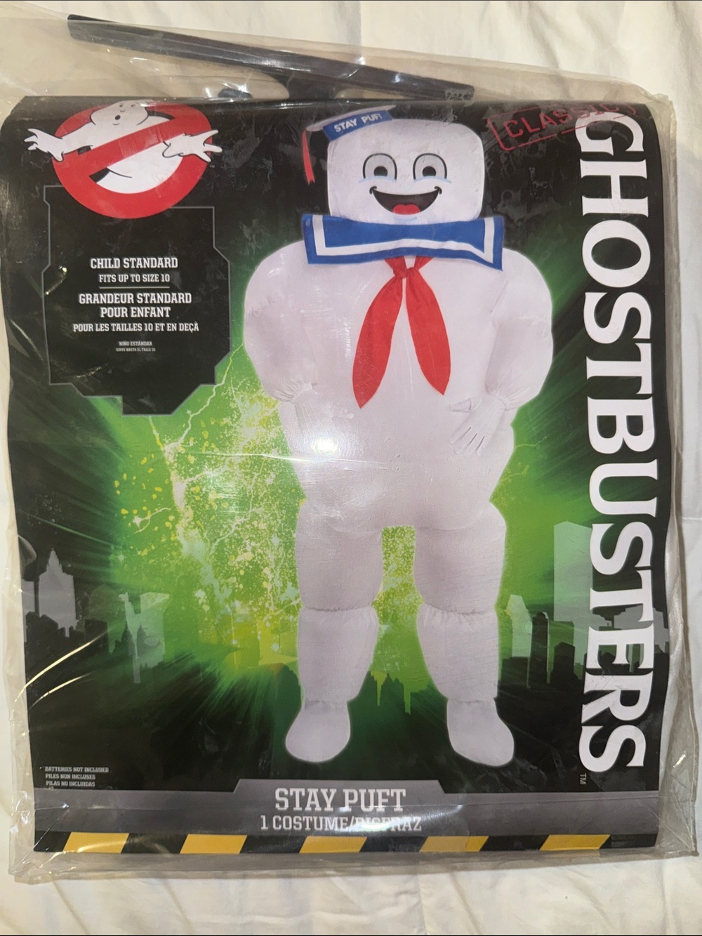 Ghostbusters Stay Puft Kids Costume - White with Red Accent- NWT